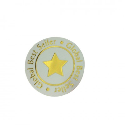 Professional custom gold foil stamping embossed printed round logo vinyl  artppaer sticker manufacturer