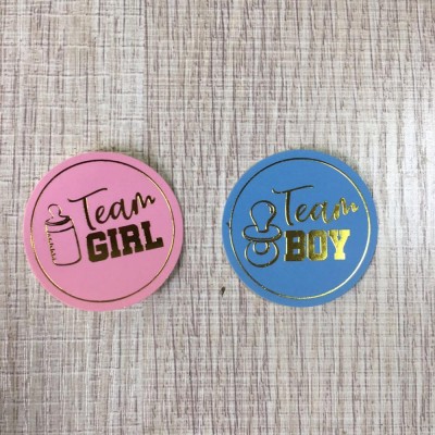 48pcs Team Boy Team Girl Baby Shower Sticker Party Decorations Gender Reveal Stickers