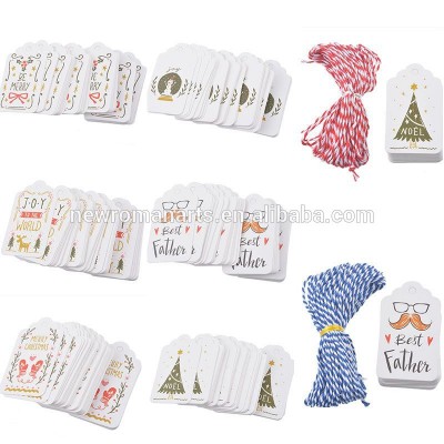 Paper Tags With String DIY Craft Label Luggage Party Favor Christmas Decoration Hanging Ornaments For Home Navidad