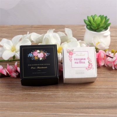 Flower Printed Gift Paper Box Handmade Soap Wedding Favor Cookies Candy Packaging Colorful Paper Boxes