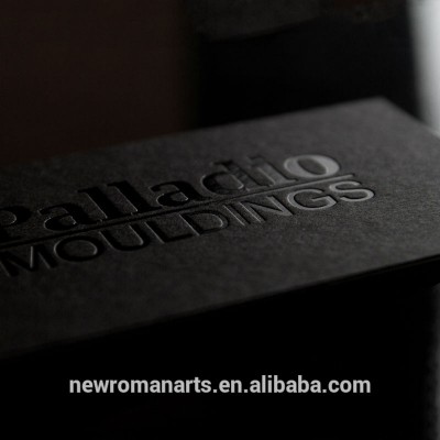 Design embossed UV business card,custom printing double side black name card